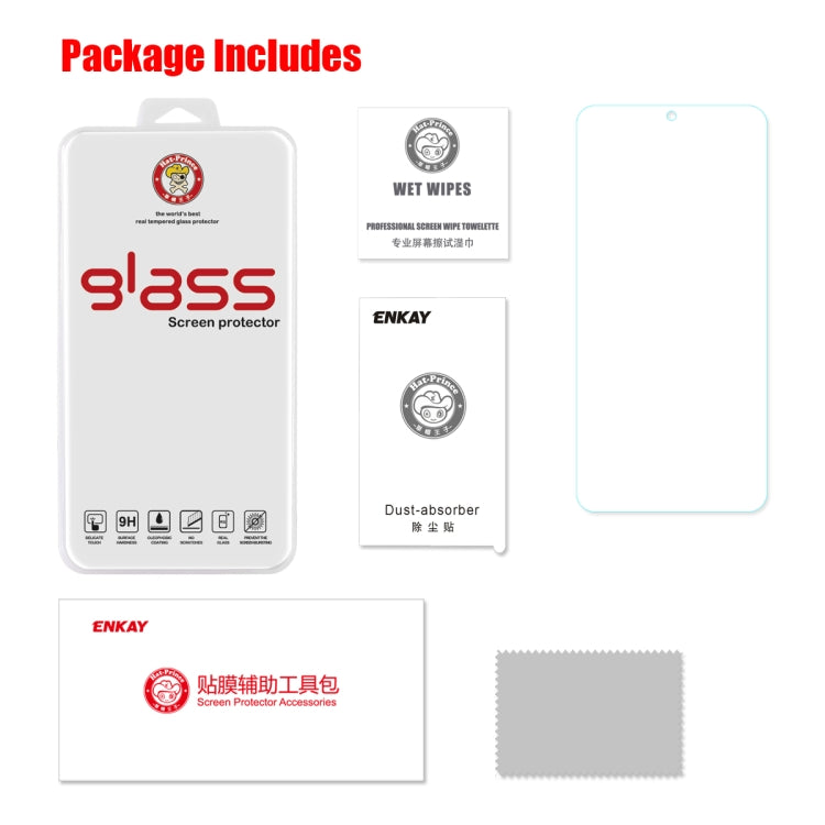 ENKAY Hat-prince 0.26mm 9H 2.5D Curved Edge Tempered Glass Film for, For Galaxy A10s, For Redmi Note 8 Pro, For Redmi Note 8