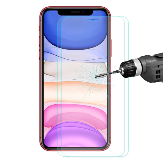 2 films de protection d'écran ENKAY Hat-prince en verre trempé de 0,26 mm, dureté 9H, bords incurvés 2.5D, pour iPhone 11 / iPhone XR, pour iPhone 11 Pro, pour iPhone 11 Pro Max