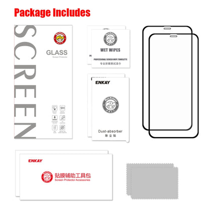 2PCS ENKAY Hat-prince Full Glue 0.26mm 9H 2.5D Tempered Glass Full Coverage Film, For iPhone 11 / iPhone XR, For iPhone 11 Pro / XS / X, For iPhone 11 Pro Max / XS Max