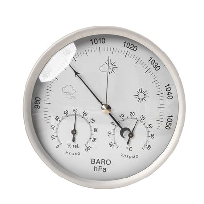 THB9392  Wall Mounted Digital Thermometer Hygrometer Household High Accuracy Pressure Gauge Air Weather Instrument Barometer, THB9392 (Gold), THB9392 132mm