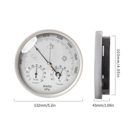 THB9392  Wall Mounted Digital Thermometer Hygrometer Household High Accuracy Pressure Gauge Air Weather Instrument Barometer, THB9392 (Gold), THB9392 132mm