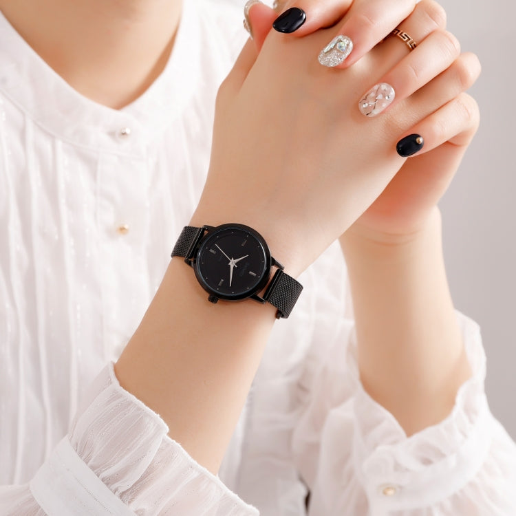 SKMEI 1528 Schlichte Mode Damen Uhr Lässiges Netzband