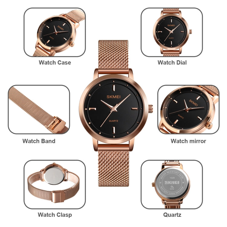 SKMEI 1528 Schlichte Mode Damen Uhr Lässiges Netzband