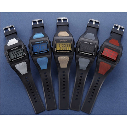 SANDA 222 Herren Sport Outdoor Bergsteigen Digital Elektronische Uhr Quadratische Multifunktionale Wasserdichte Uhr