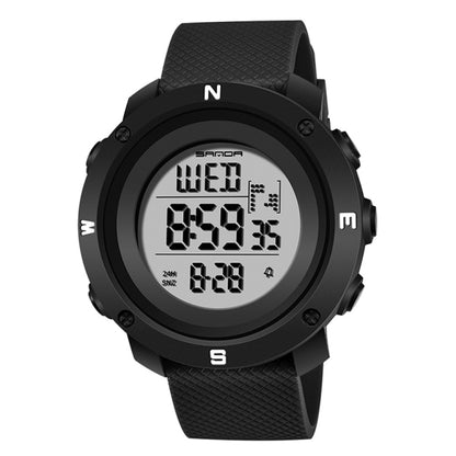 SANDA 361 Fashionable Night Light Sports Children Electronic Watch Multi Functional Personality Night Light Men Waterproof Watch
