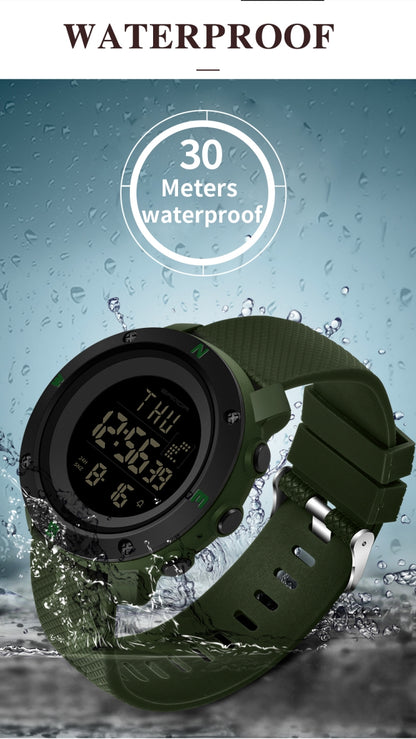 SANDA 361 Fashionable Night Light Sports Children Electronic Watch Multi Functional Personality Night Light Men Waterproof Watch