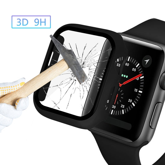 Coque ENKAY Hat-prince Couverture Complète en PC + Protecteur d'Écran en Verre Trempé pour Apple Watch Series 6 / 5 / 4 / SE 3 / SE 2 / SE 1 44mm