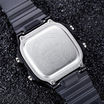 SANDA418 Square Wristwatch Swimming Waterproof Alarm Night light Male Student Watch Simple Fashion Sports Watch