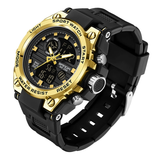 Montre SANDA739 Chao pour homme, montre tendance étudiante, multifonctionnelle, numérique, étanche, avec compteur électronique.