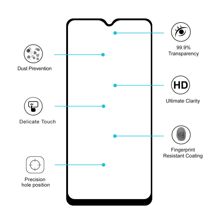 ENKAY Hat-prince Full Glue 0.26mm 9H 2.5D Tempered Glass Full Coverage Film, For Galaxy A20s