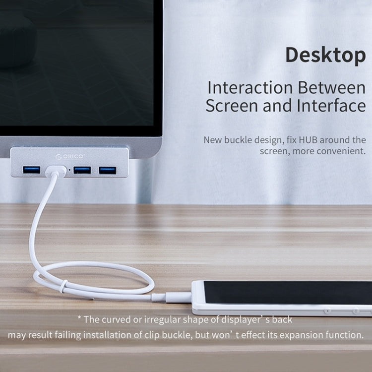 ORICO  MH4PU-P Aluminum Alloy 4 Port USB3.0 Clip-type HUB