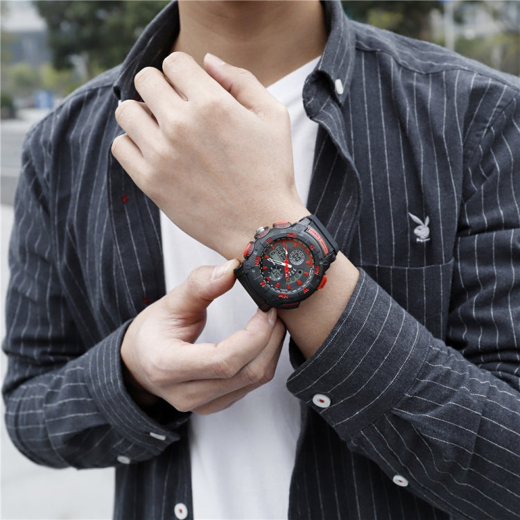 SANDA 775 Uhr Herren Elektronische Uhr Erwachsene Mittelschüler Jugendliche Multifunktionale Sport Wasserdichte Trend Doppeluhr