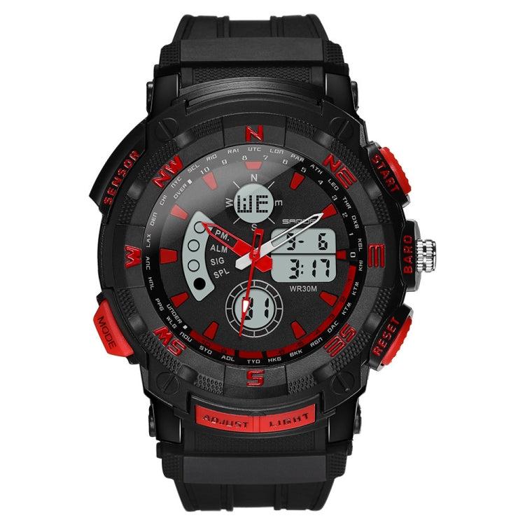 SANDA 775 Uhr Herren Elektronische Uhr Erwachsene Mittelschüler Jugendliche Multifunktionale Sport Wasserdichte Trend Doppeluhr