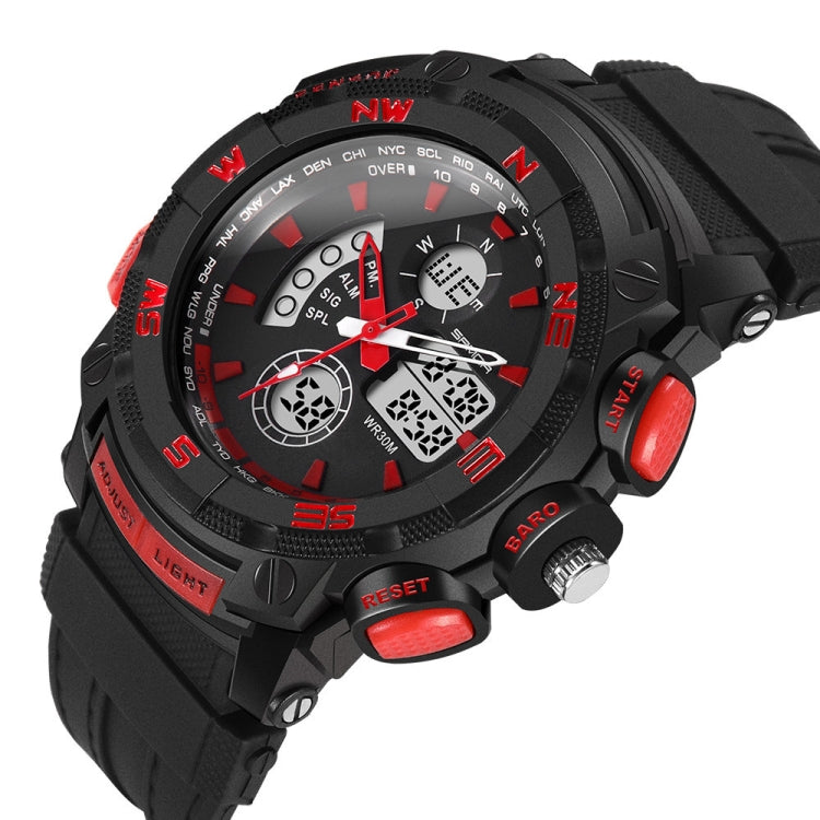 SANDA 775 Uhr Herren Elektronische Uhr Erwachsene Mittelschüler Jugendliche Multifunktionale Sport Wasserdichte Trend Doppeluhr