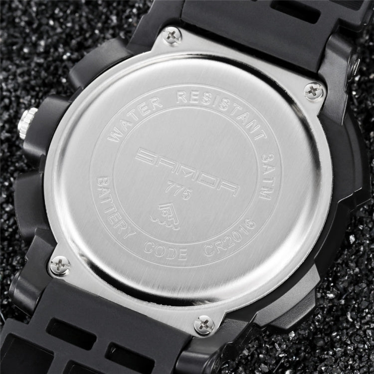 SANDA 775 Uhr Herren Elektronische Uhr Erwachsene Mittelschüler Jugendliche Multifunktionale Sport Wasserdichte Trend Doppeluhr