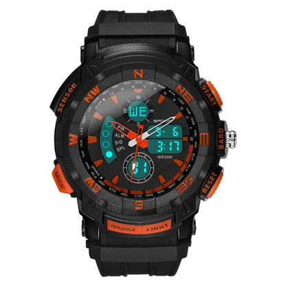 SANDA 775 Uhr Herren Elektronische Uhr Erwachsene Mittelschüler Jugendliche Multifunktionale Sport Wasserdichte Trend Doppeluhr