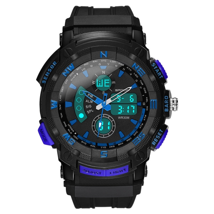 SANDA 775 Uhr Herren Elektronische Uhr Erwachsene Mittelschüler Jugendliche Multifunktionale Sport Wasserdichte Trend Doppeluhr