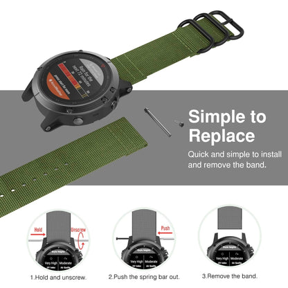 For Garmin Fenix 5S 20mm Three-ring Nylon Watchband