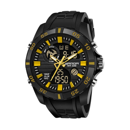 SANDA 791 Uhr Echte Mode Sport Multifunktions-Elektronik-Uhr Beliebte Herren Leuchtarmbanduhr