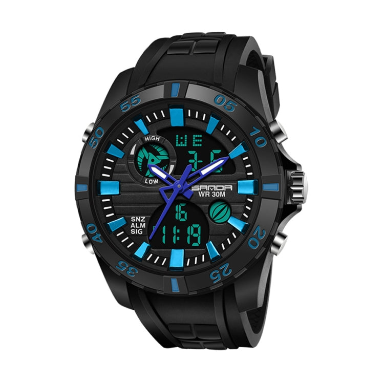 SANDA 791 Uhr Echte Mode Sport Multifunktions-Elektronik-Uhr Beliebte Herren Leuchtarmbanduhr