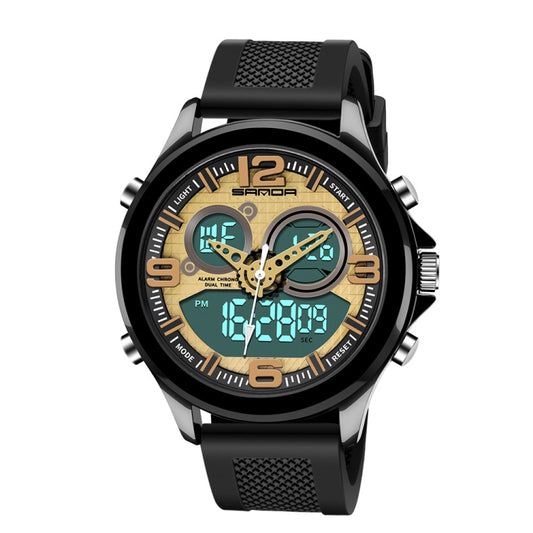 Montre électronique SANDA 793 à grand cadran, tendance étudiante, multifonction, double éclairage, étanche.