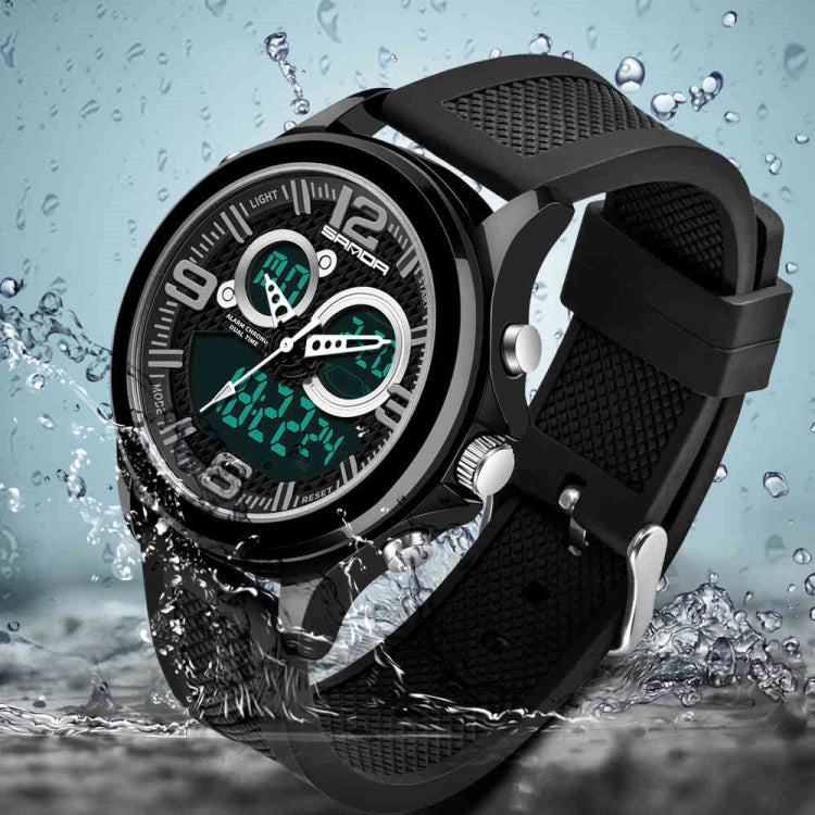 SANDA 793 Grande Montre de Marée à Cadran Tendance pour Étudiant Multi-Fonctions Double Luminescence Étanche Montre Électronique