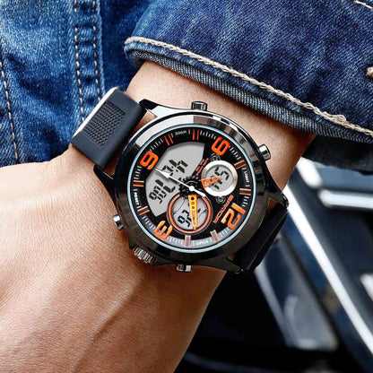 SANDA 793 Grande Montre de Marée à Cadran Tendance pour Étudiant Multi-Fonctions Double Luminescence Étanche Montre Électronique