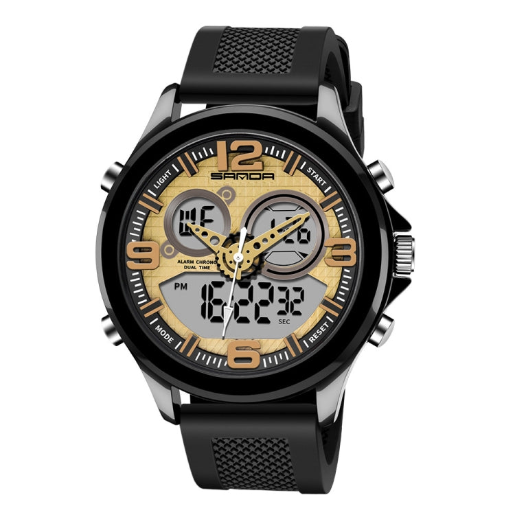 SANDA 793 Grande Montre de Marée à Cadran Tendance pour Étudiant Multi-Fonctions Double Luminescence Étanche Montre Électronique