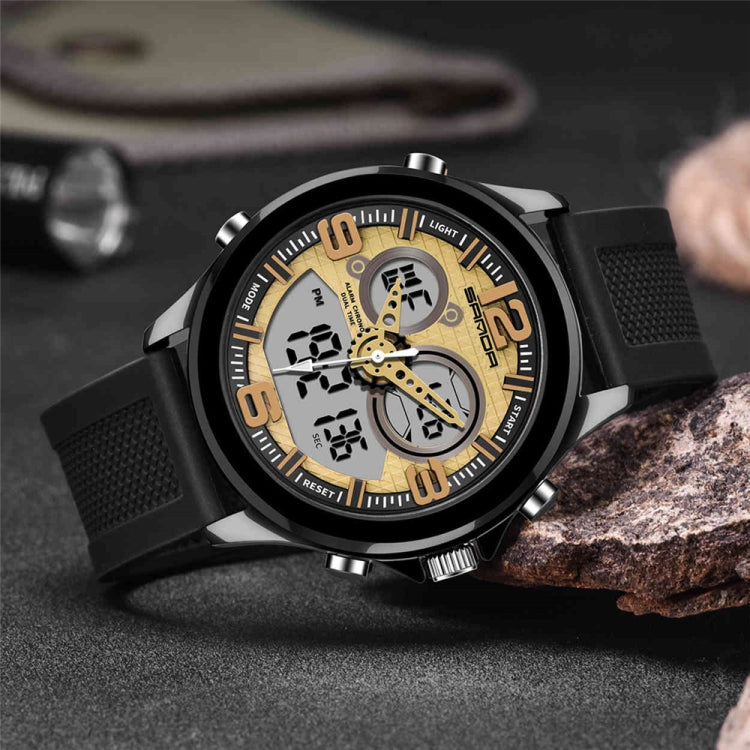 SANDA 793 Grande Montre de Marée à Cadran Tendance pour Étudiant Multi-Fonctions Double Luminescence Étanche Montre Électronique