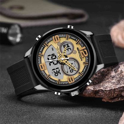 SANDA 793 Grande Montre de Marée à Cadran Tendance pour Étudiant Multi-Fonctions Double Luminescence Étanche Montre Électronique