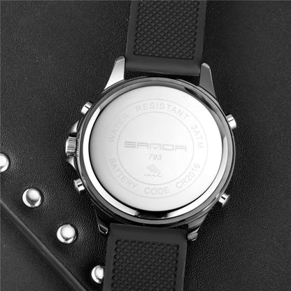 SANDA 793 Grande Montre de Marée à Cadran Tendance pour Étudiant Multi-Fonctions Double Luminescence Étanche Montre Électronique