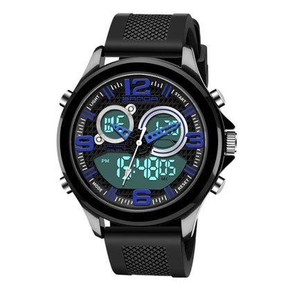 SANDA 793 Grande Montre de Marée à Cadran Tendance pour Étudiant Multi-Fonctions Double Luminescence Étanche Montre Électronique