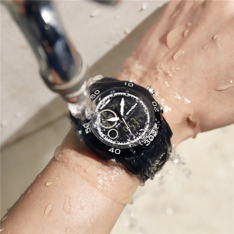 SANDA Nouvelle Montre Multifonctionnelle Lumineuse en Plastique Étanche Hommes Sports de Plein Air Montre Électronique LED