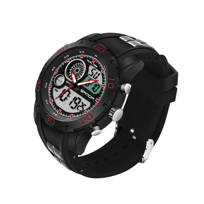 SANDA Nouvelle Montre Multifonctionnelle Lumineuse en Plastique Étanche Hommes Sports de Plein Air Montre Électronique LED