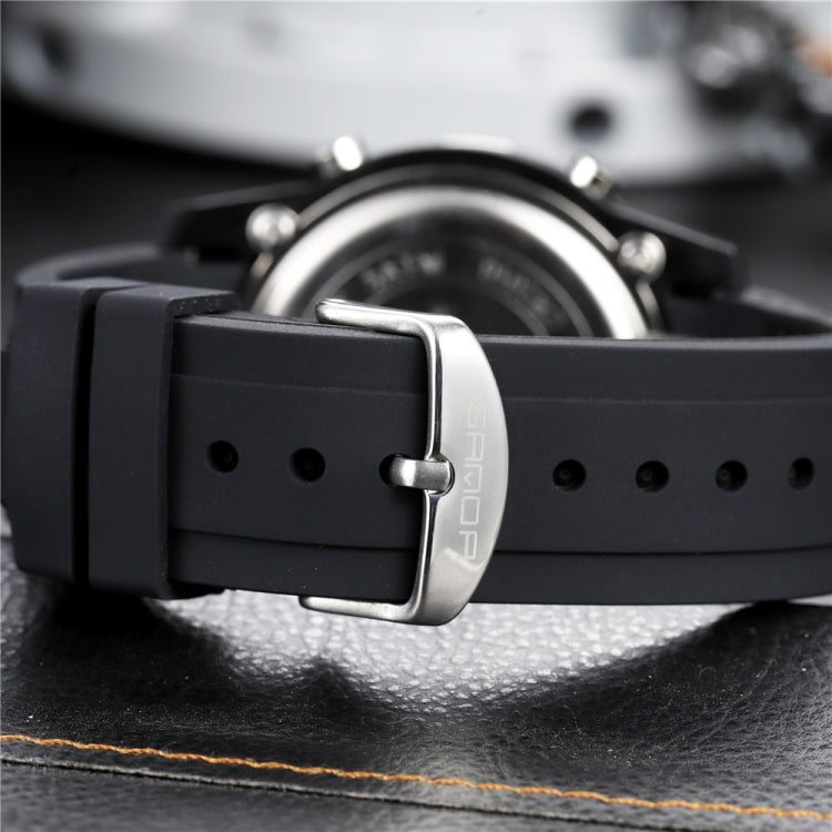 SANDA Nouvelle Montre Multifonctionnelle Lumineuse en Plastique Étanche Hommes Sports de Plein Air Montre Électronique LED
