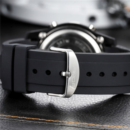SANDA Nouvelle Montre Multifonctionnelle Lumineuse en Plastique Étanche Hommes Sports de Plein Air Montre Électronique LED
