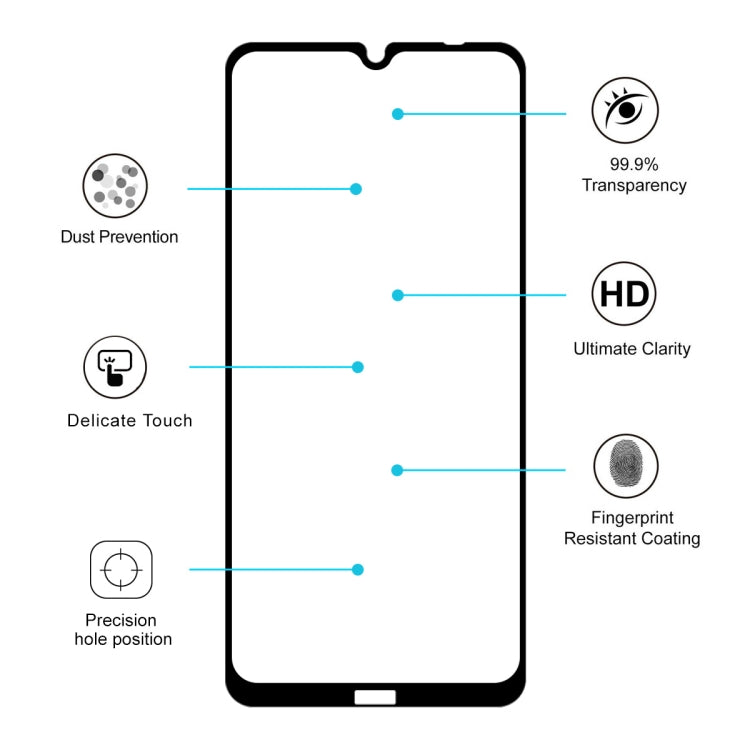 ENKAY Hat-prince Full Glue 0.26mm 9H 2.5D Tempered Glass Full Coverage Film, For Xiaomi Redmi Note 8T