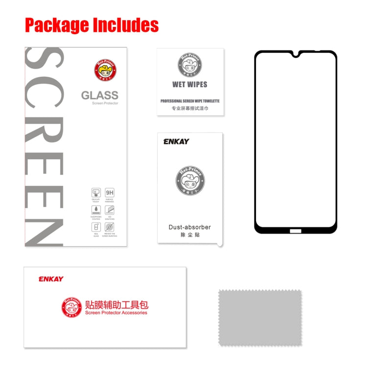 ENKAY Hat-prince Full Glue 0.26mm 9H 2.5D Tempered Glass Full Coverage Film, For Xiaomi Redmi Note 8T