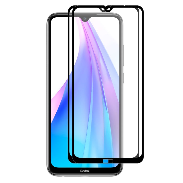 2 PCS ENKAY Hat-prince Full Glue 0.26mm 9H 2.5D Tempered Glass Full Coverage Film, For REDMI Note 8T