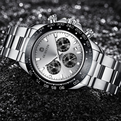 OCHSTIN Augusten 6103B Multi Function Quartz Watch Sports luminous Waterproof Watch Calendar Steel Band Men  Watch