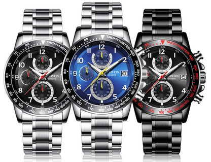 OCHSTIN 6112 Montre Multifonction Homme Mode Sport Affaires Calendrier Lumineuse Montre Quartz Acier Inoxydable