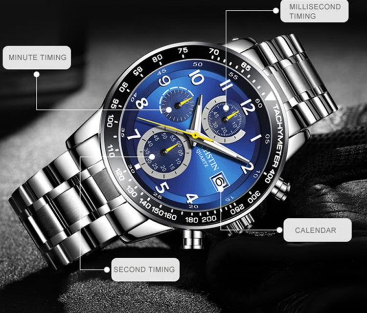 OCHSTIN 6112 Montre Multifonction Homme Mode Sport Affaires Calendrier Lumineuse Montre Quartz Acier Inoxydable