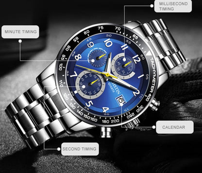 OCHSTIN 6112 Montre Multifonction Homme Mode Sport Affaires Calendrier Lumineuse Montre Quartz Acier Inoxydable