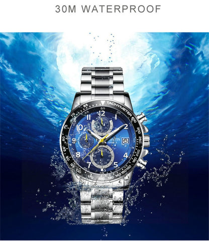 OCHSTIN 6112 Montre Multifonction Homme Mode Sport Affaires Calendrier Lumineuse Montre Quartz Acier Inoxydable