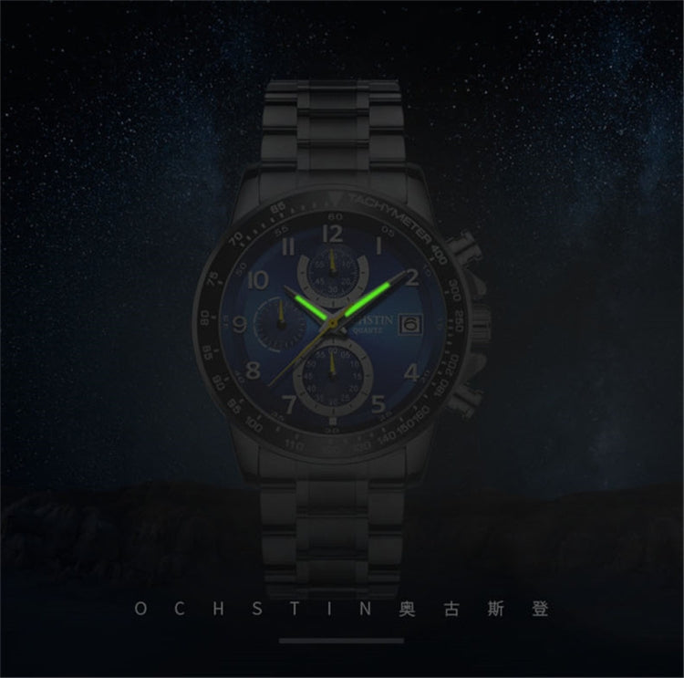 OCHSTIN 6112 Montre Multifonction Homme Mode Sport Affaires Calendrier Lumineuse Montre Quartz Acier Inoxydable