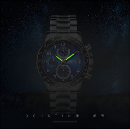 OCHSTIN 6112 Montre Multifonction Homme Mode Sport Affaires Calendrier Lumineuse Montre Quartz Acier Inoxydable