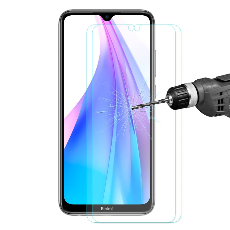 2 PCS ENKAY Hat-prince 0.26mm 9H 2.5D Curved Edge Tempered Glass Film, For Xiaomi Redmi Note 8T