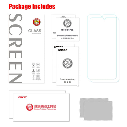 2 PCS ENKAY Hat-prince 0.26mm 9H 2.5D Curved Edge Tempered Glass Film, For Xiaomi Redmi Note 8T