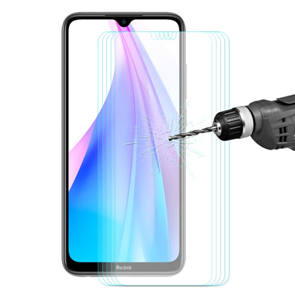 5 PCS ENKAY Hat-prince 0.26mm 9H 2.5D Curved Edge Tempered Glass Film, For Xiaomi Redmi Note 8T