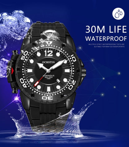 OCHSTIN 6124 Montre Homme Étanche Lumineuse Montre de Sport de Plein Air en Quartz Montre en Silicone